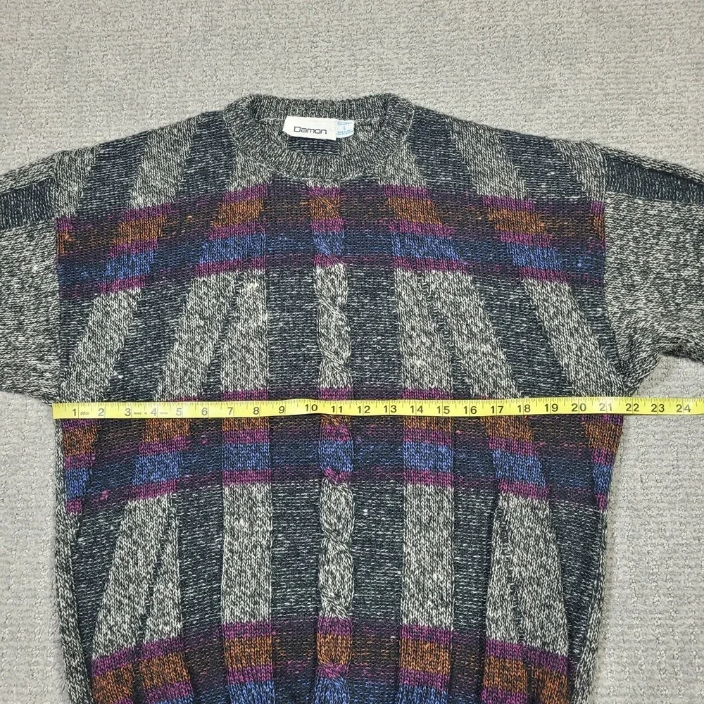 Vintage Damon Sweater Wool Mens Large Made In Italy Cable Knit